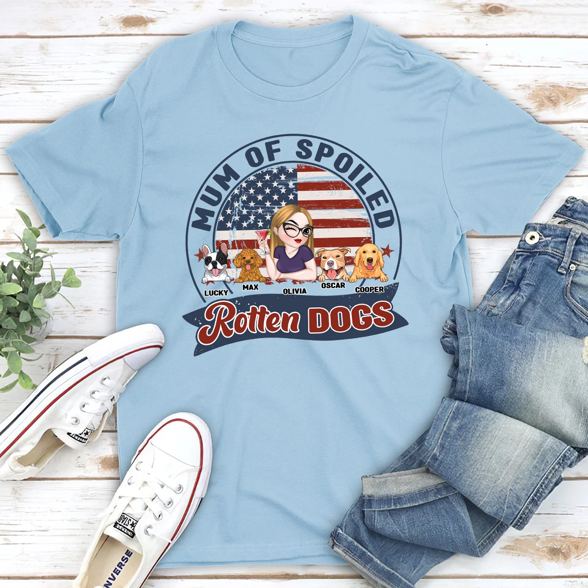Mom Dad Of Spoiled Rotten Dogs - Personalized Custom Unisex T-shirt - Image 4
