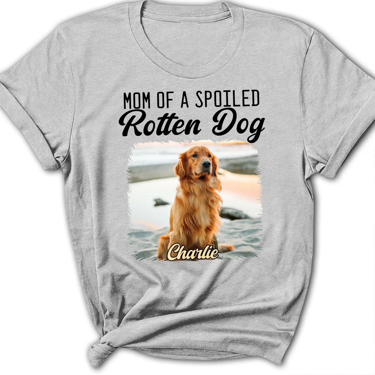 Mom Loved By Dogs Photo - Personalized Custom Women's T-Shirt