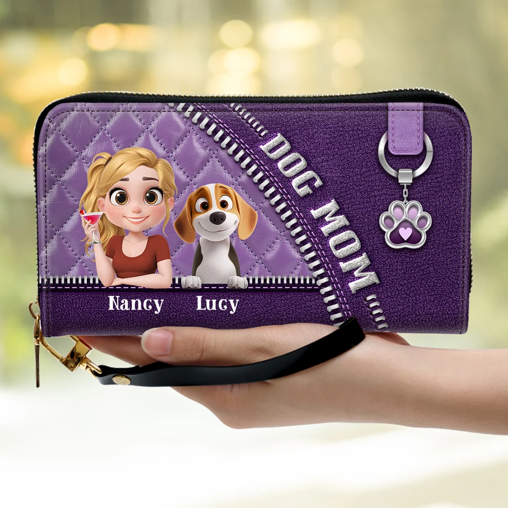 Mom Of Dogs - Personalized Custom Leather Wallet - Image 2