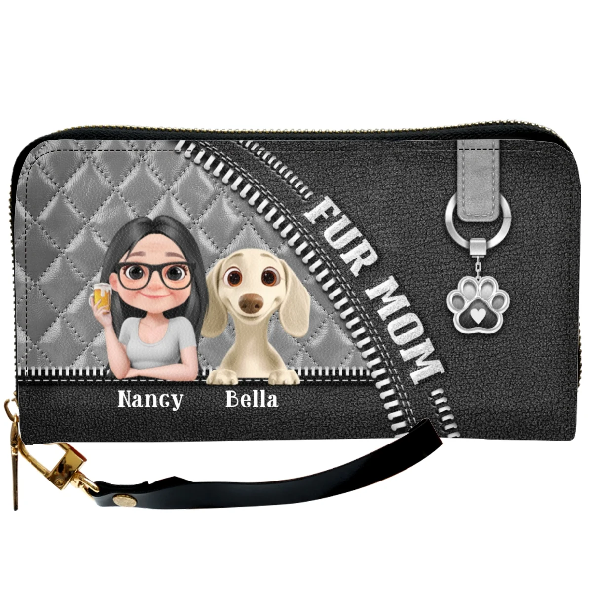 Mom Of Pets - Personalized Custom Leather Wallet - Image 7