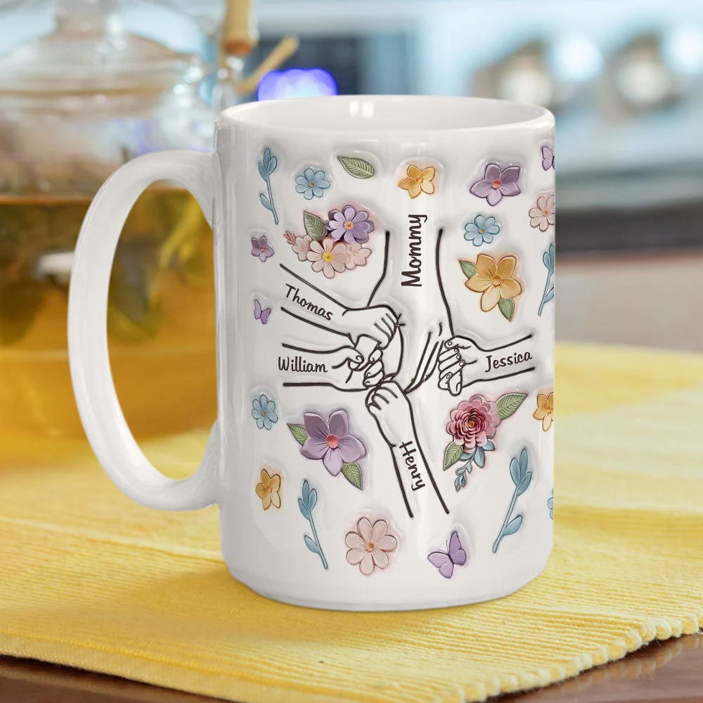 Mom You Hold My Hand Also My Heart - Personalized Custom 3D Inflated Effect Mug - Image 4