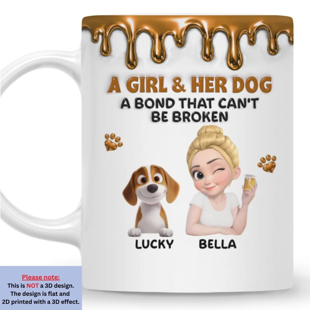 Mommy And Her Rotten Dogs - Personalized Custom 3D Effect Coffee Mug - Image 7