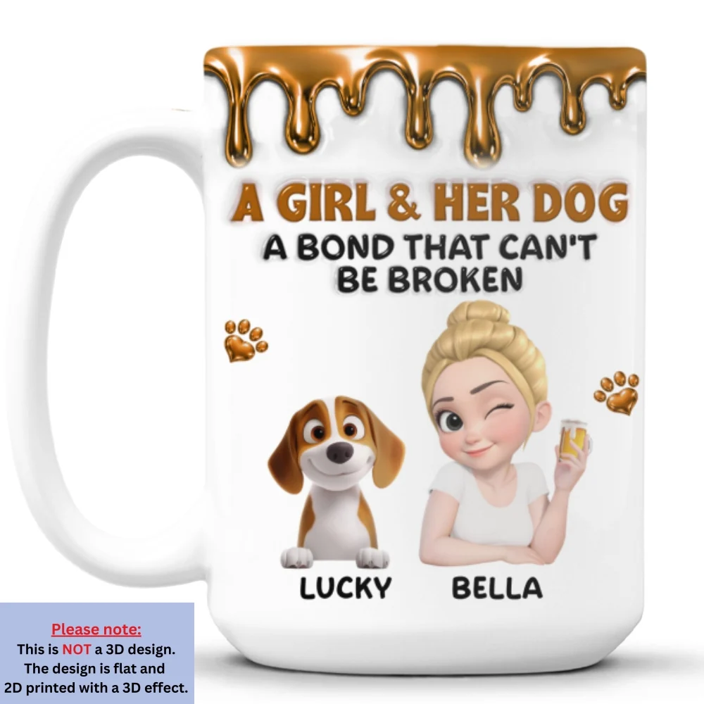 Mommy And Her Rotten Dogs - Personalized Custom 3D Effect Coffee Mug - Image 8