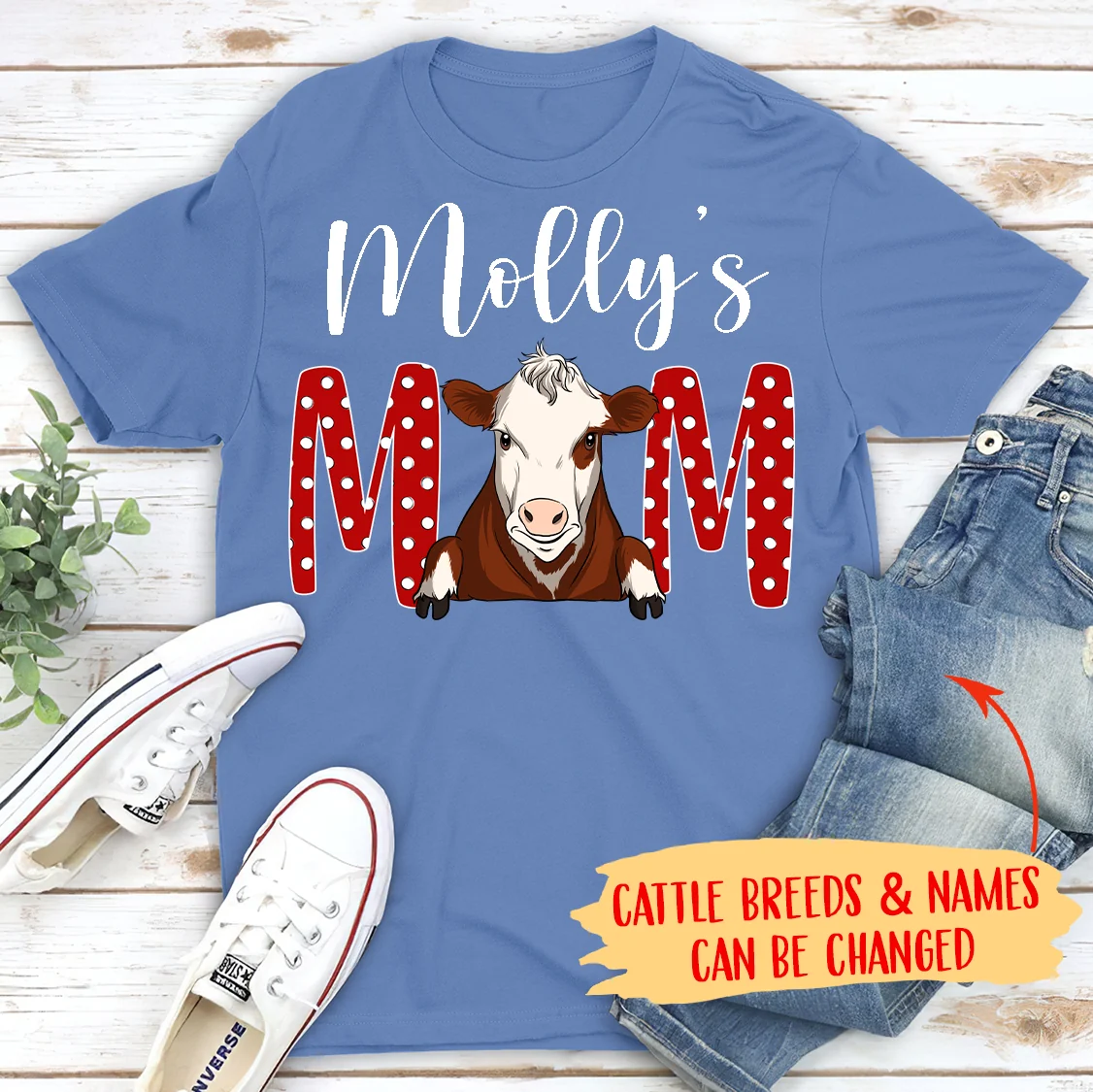 Moo Mom/Dad- Personalized Custom Unisex T-shirt - Image 4