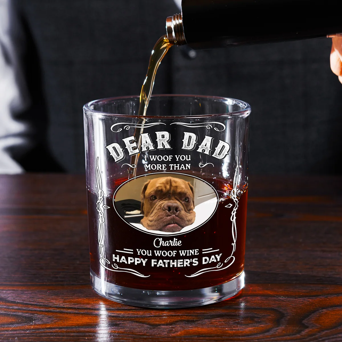 More Than You Woof Wine Photo - Personalized Custom Whiskey Glass - Image 2