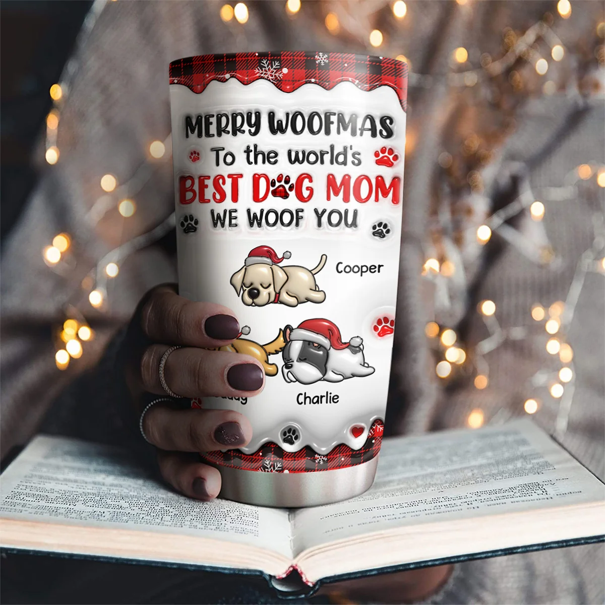 My Best Dog Mom In The World - Personalized Custom 3D Inflated Effect Tumbler - Image 3