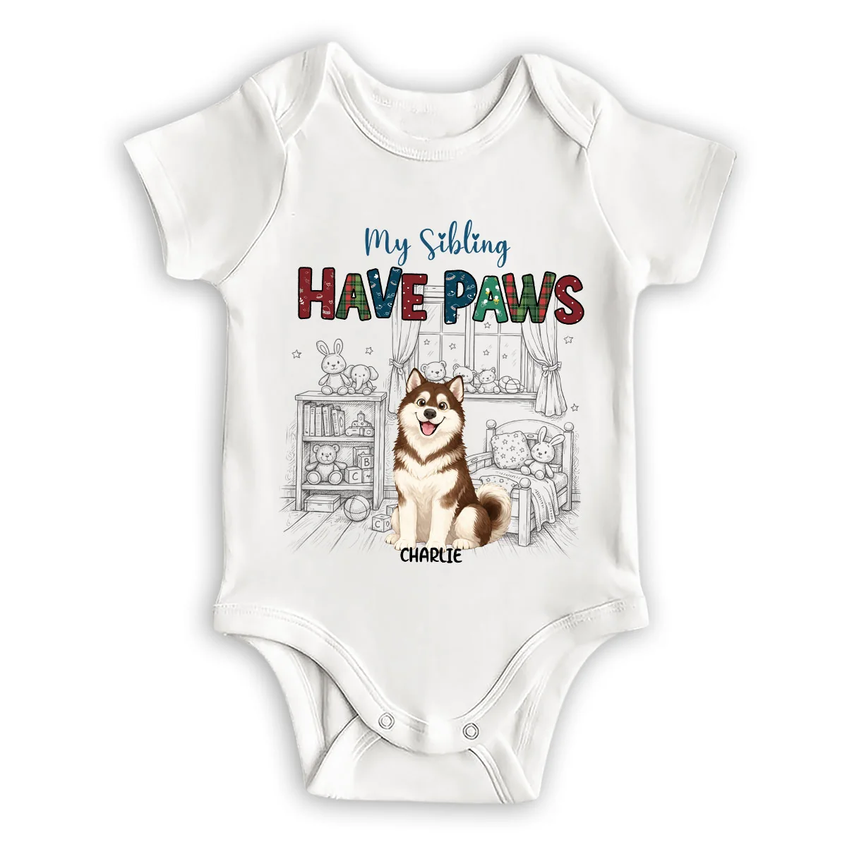 My Brother Is Storybook Dogs - Personalized Custom Baby Onesie