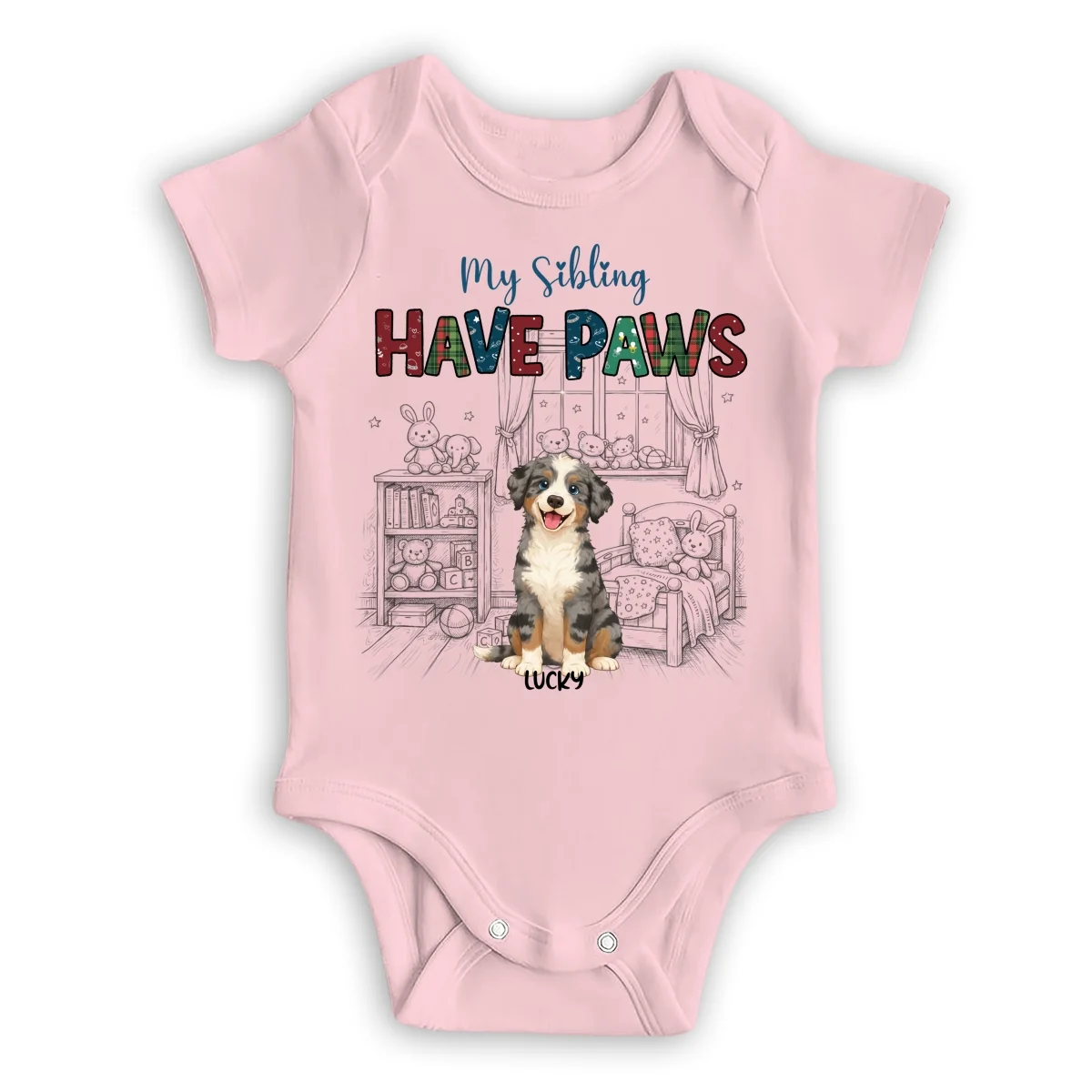 My Brother Is Storybook Dogs - Personalized Custom Baby Onesie - Image 9