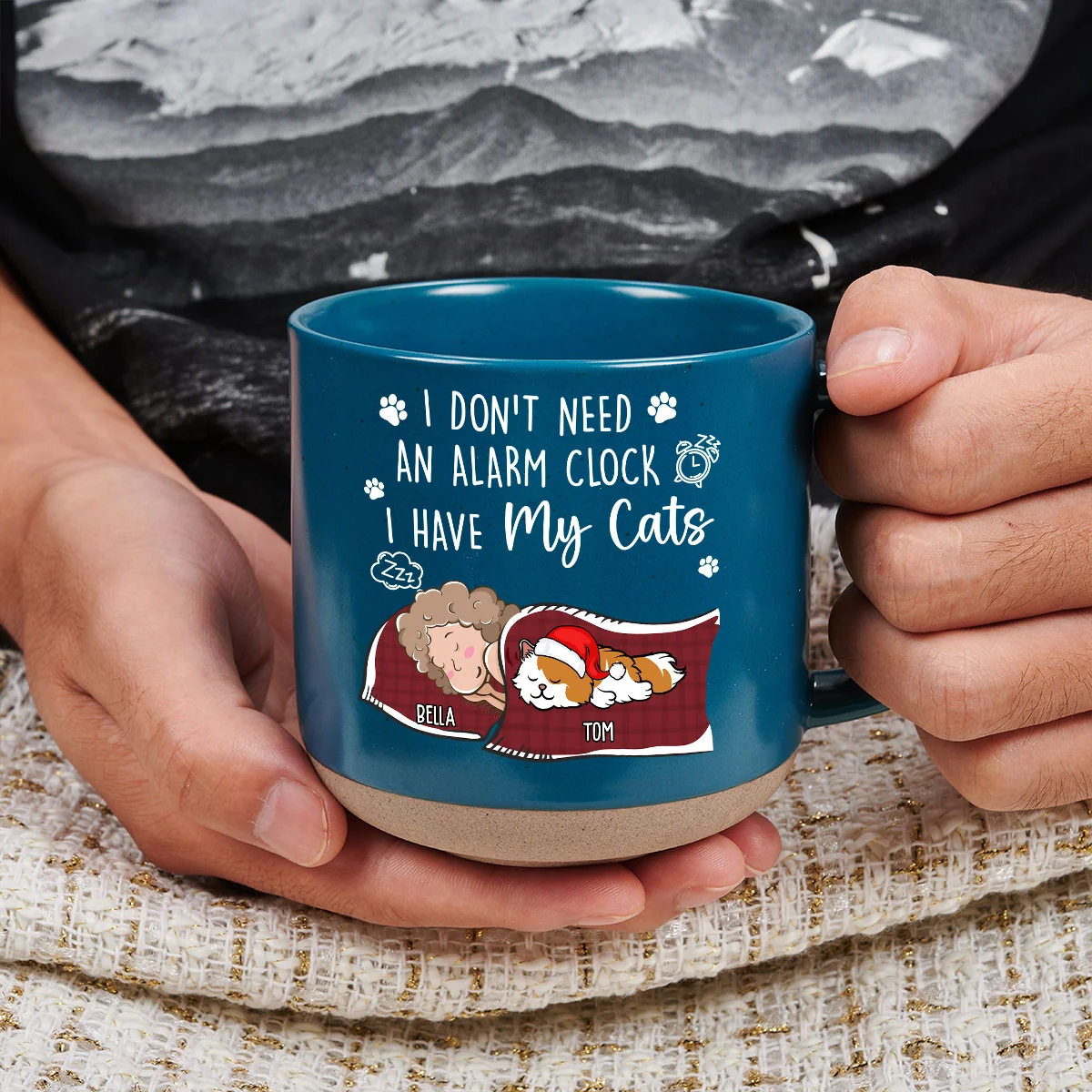 My Cat Alarm Clock - Personalized Custom Pottery Mug - Image 4