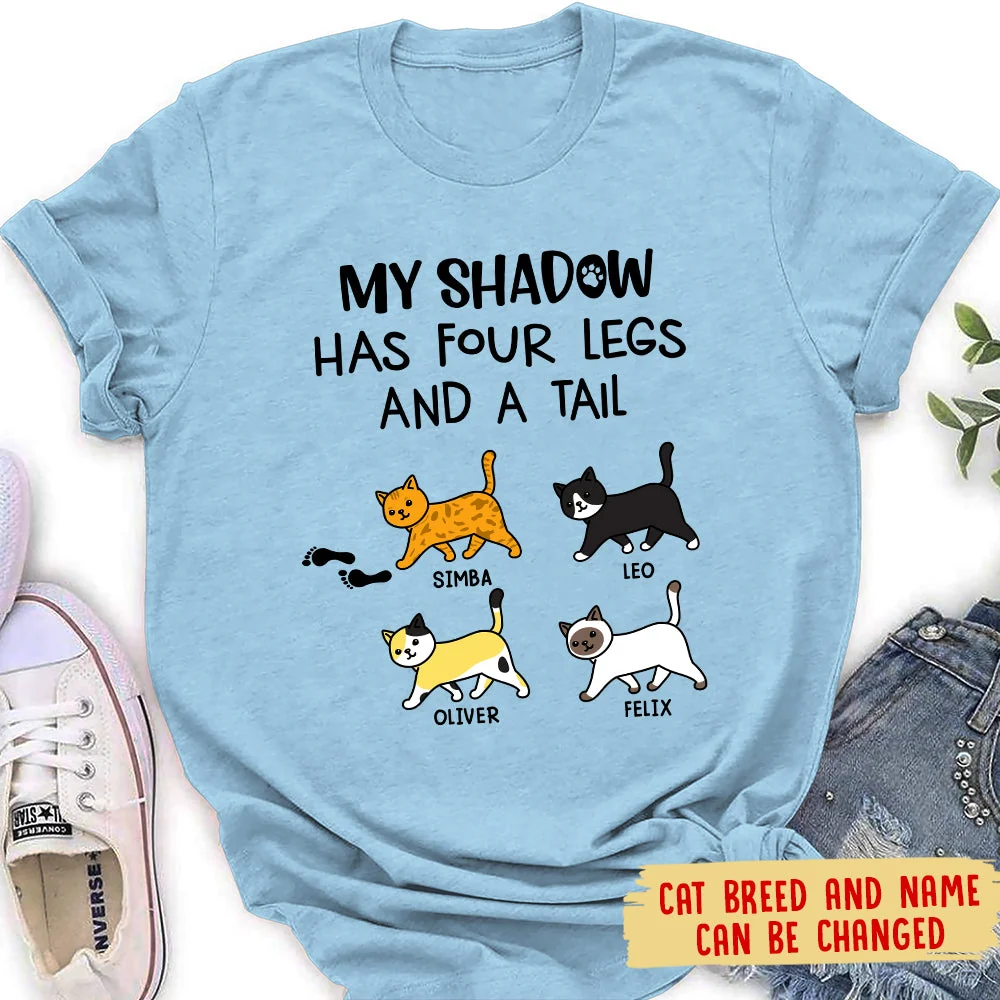 My Cat Is My Shadow - Personalized Custom Women's T-shirt - Image 2
