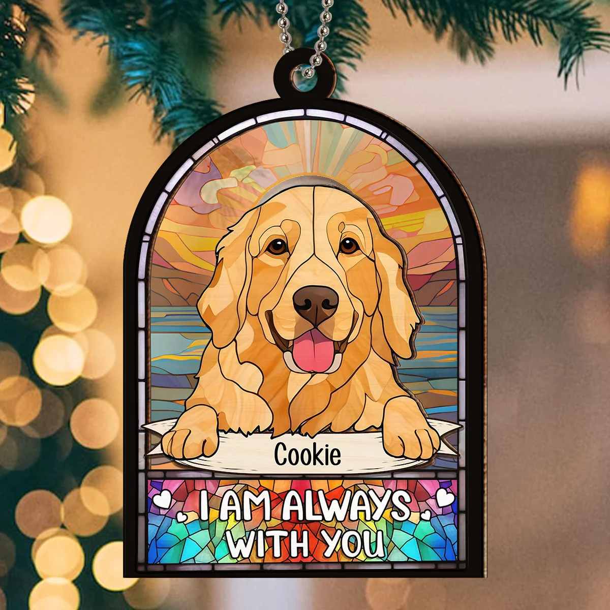 My Dog Always With Me - Personalized Custom Suncatcher Ornament