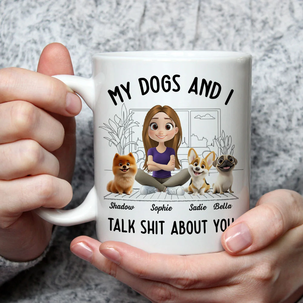 My Dog And I Talk About You - Personalized Custom Coffee Mug - Image 3