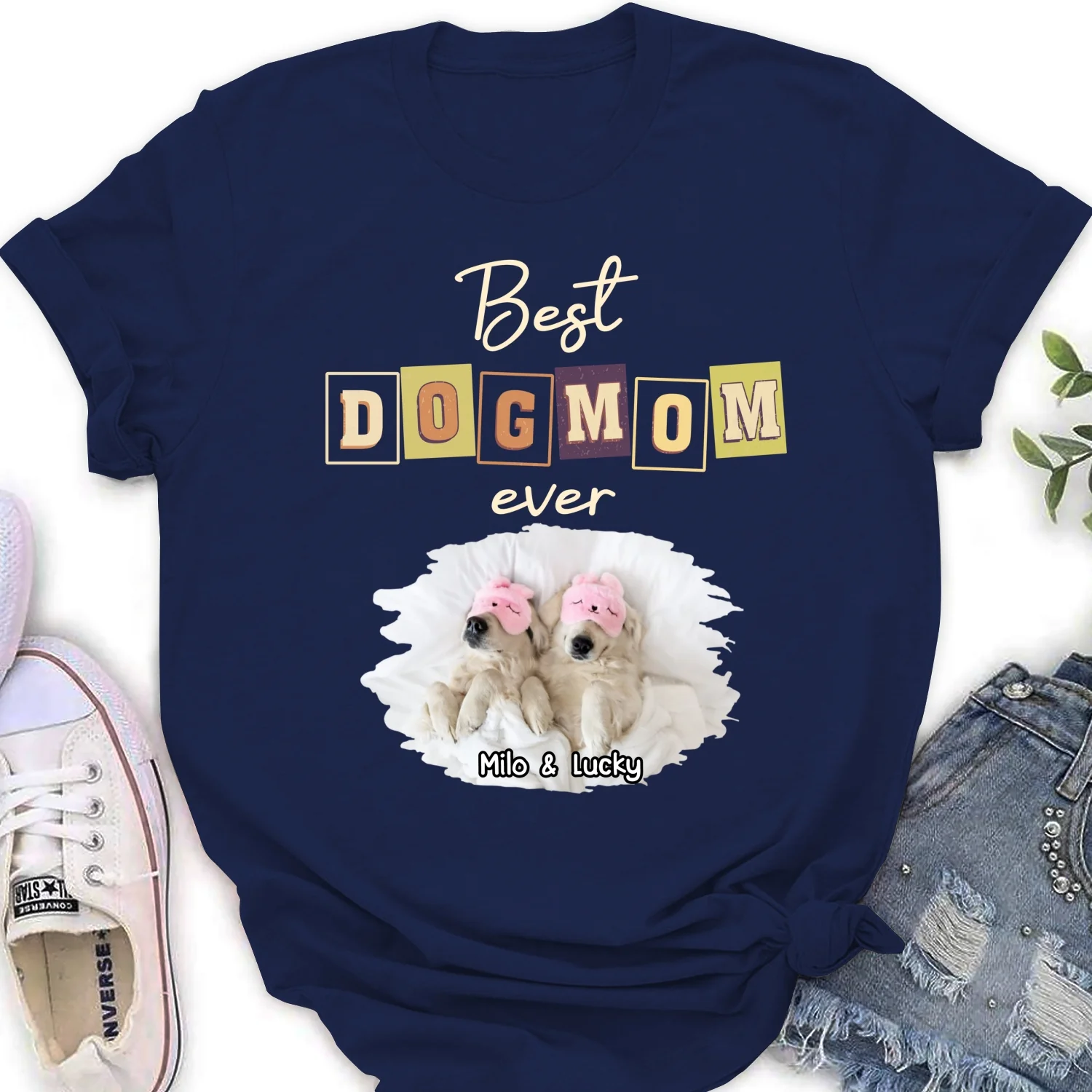 My Dog Mom Dad Photo - Personalized Custom Women's T-Shirt - Image 7