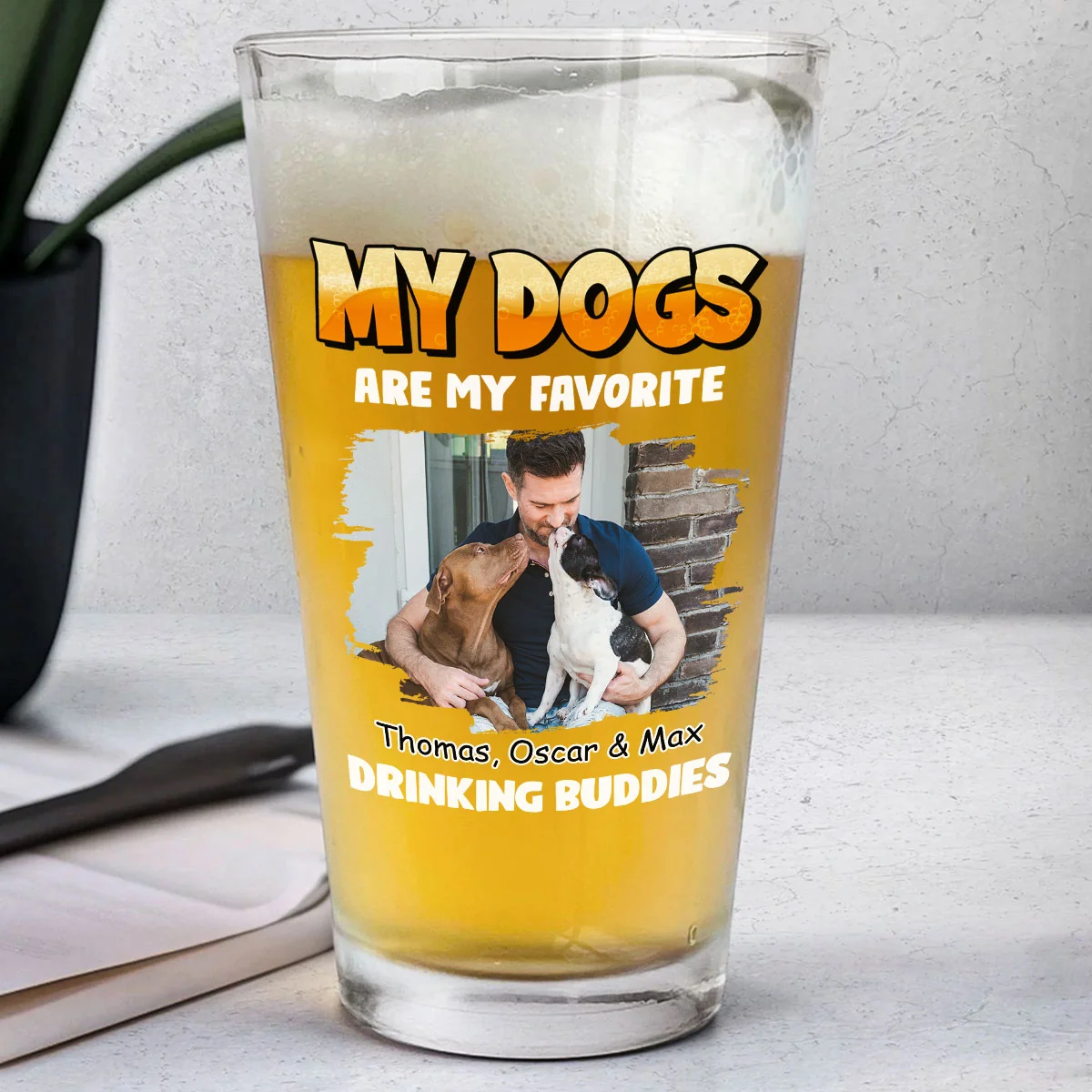 My Drinking Buddy Photo - Personalized Custom Beer Glass - Image 2