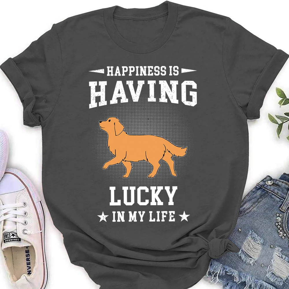 My Happiness In Life - Personalized Custom Women's T-shirt - Image 4