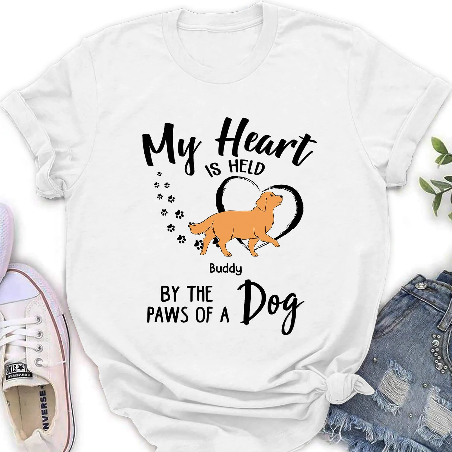 My Heart Is Held - Personalized Custom Women's T-shirt - Image 4
