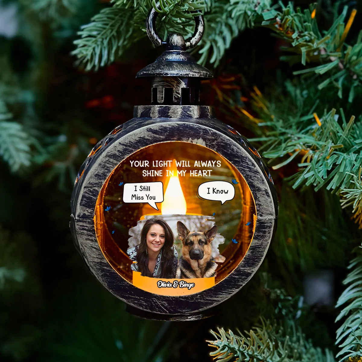 My Heart Was Not Ready To Lose You Photo - Personalized Custom Christmas Lantern - Image 2