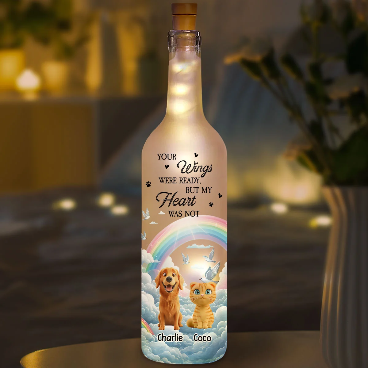 My Heart Was Not Ready Leave You - Personalized Custom Bottle Lamp - Image 5