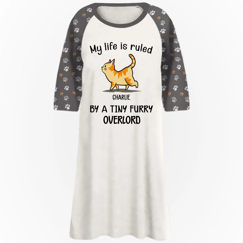 My Life Is Ruled By Cat - Personalized Custom 3/4 Sleeve Dress - Image 3