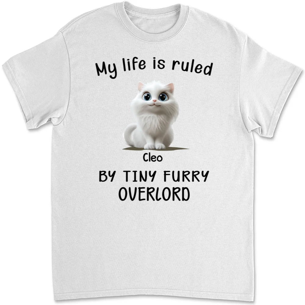 My Life Is Ruled By Cats Cartoon - Personalized Custom Unisex T-shirt - Image 5