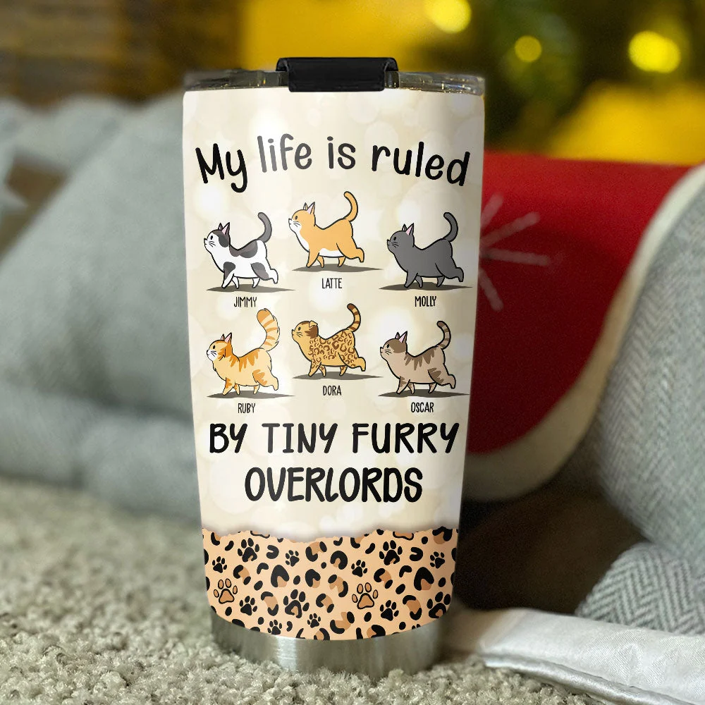 My Life Is Ruled By Cats - Personalized Custom Tumbler - Image 3