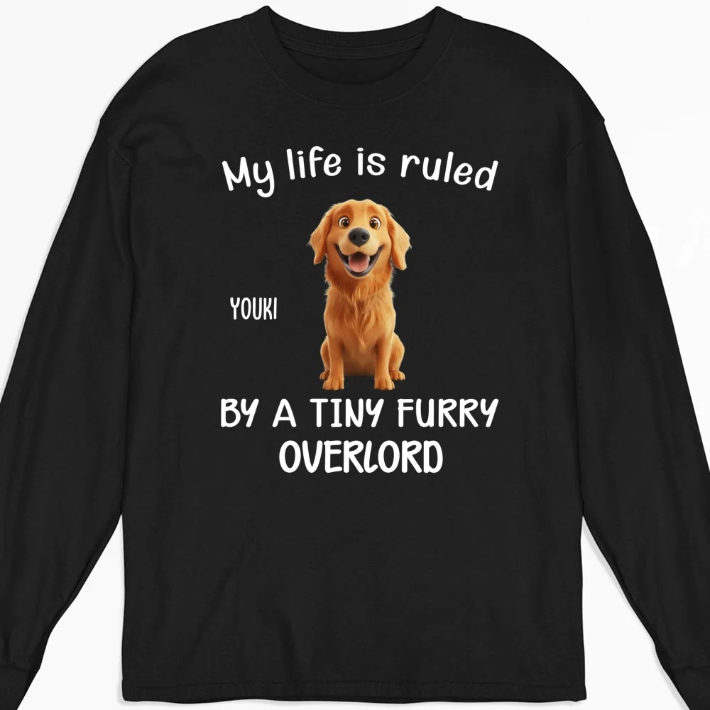 My Life Is Ruled By Dogs - Personalized Custom Long Sleeve T-Shirt - Image 4