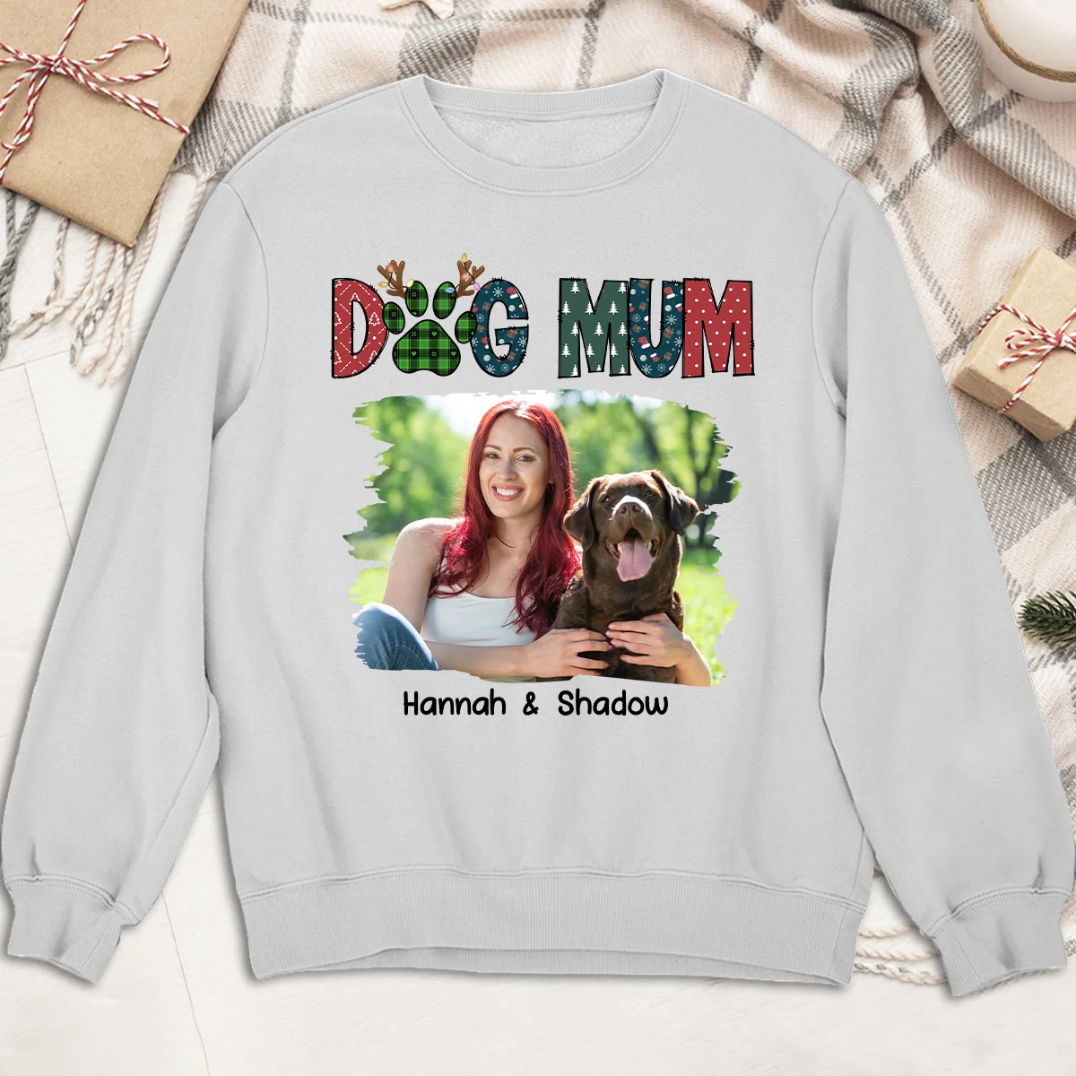 My Lovely Dog Mom Photo - Personalized Custom Sweatshirt - Image 2