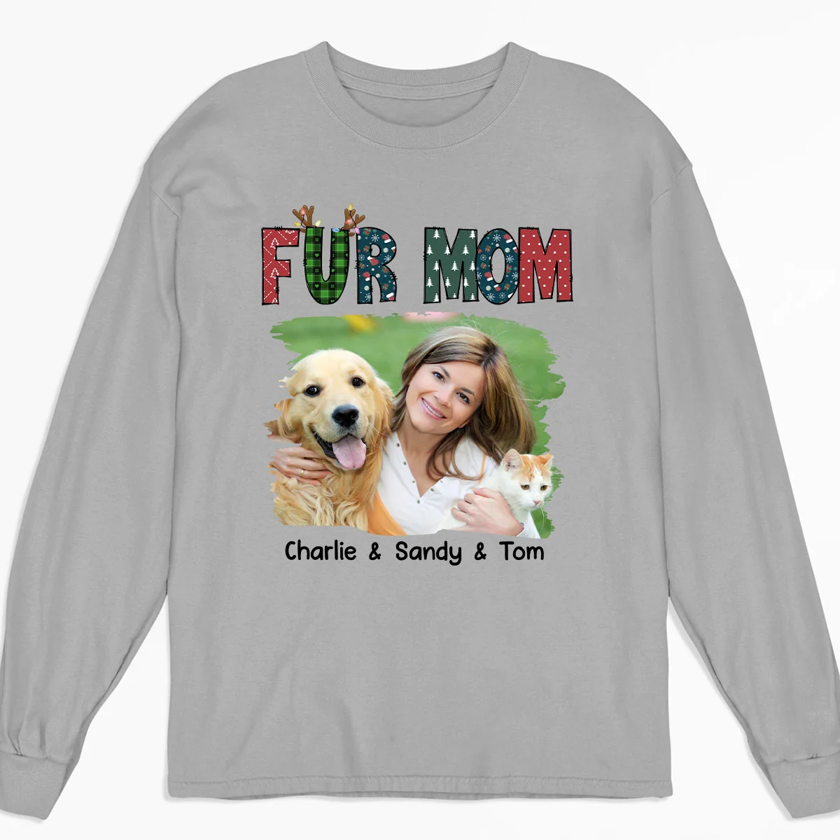 My Lovely Fur Mom Photo - Personalized Custom Long Sleeve T-shirt