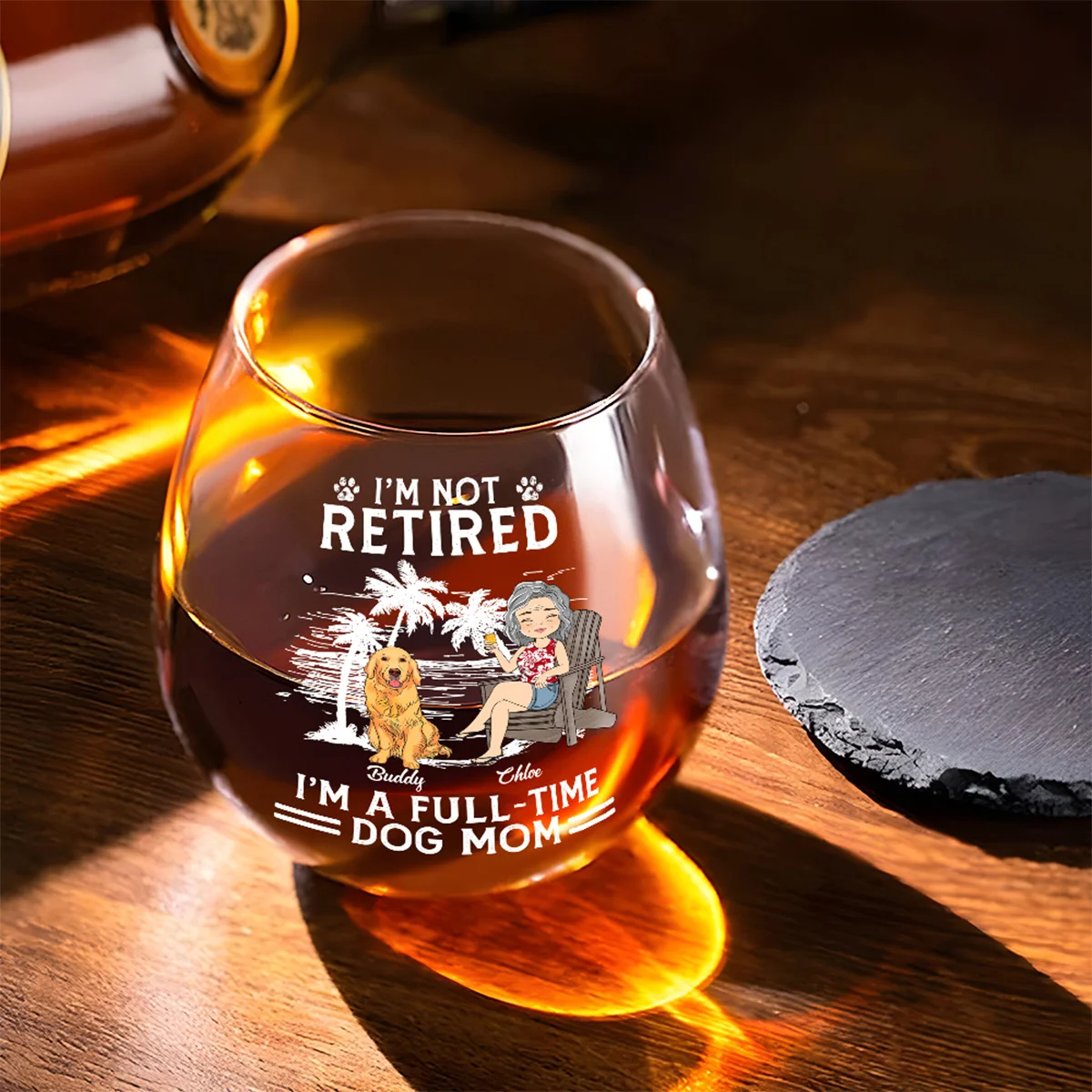 My New Full-Time Job - Personalized Custom Wine Glass - Image 2