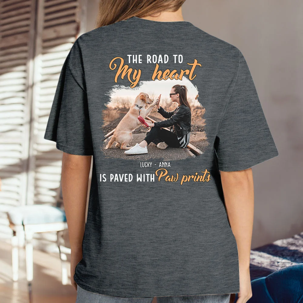 My Paw Prints Photo - Personalized Custom Premium T-shirt - Image 2