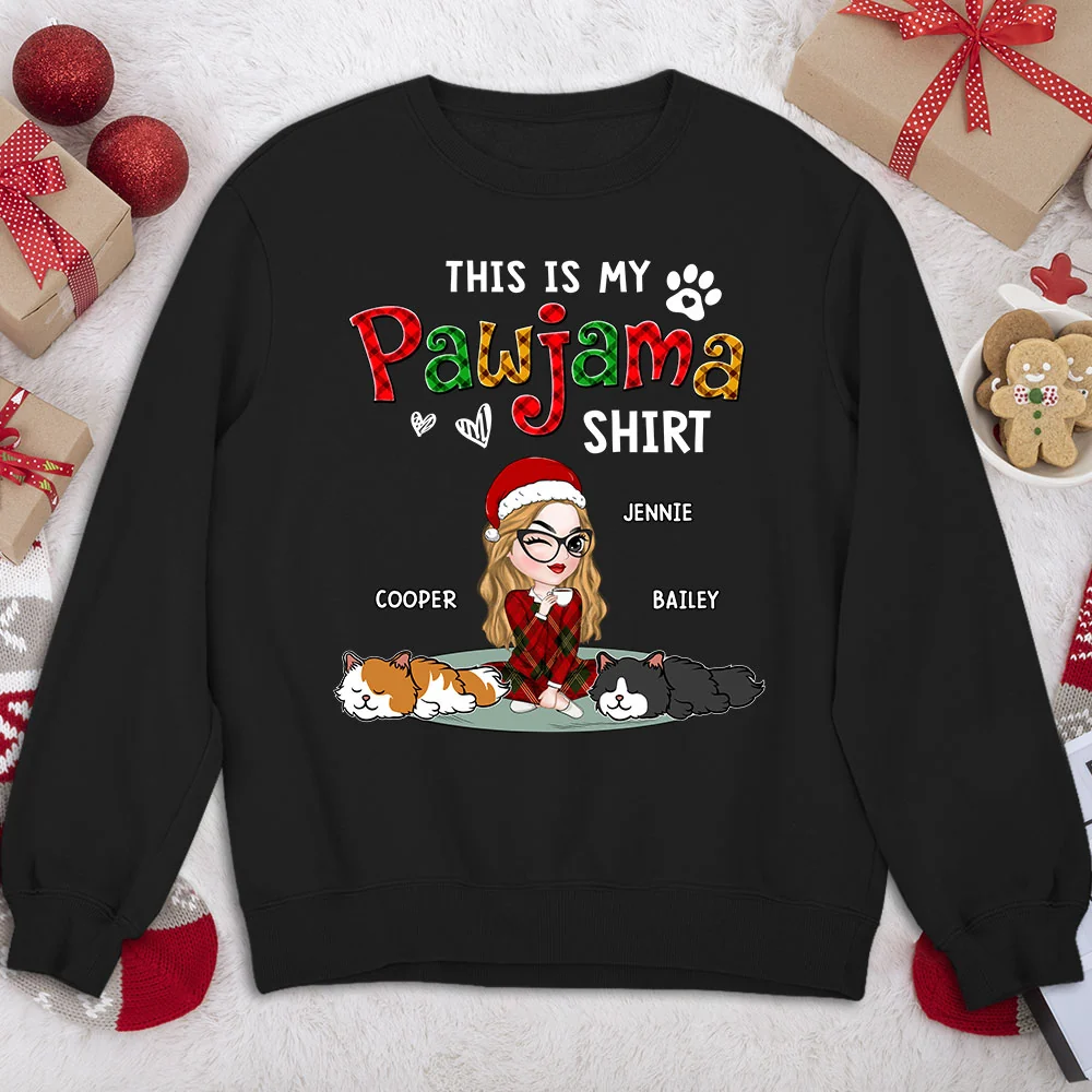 My Pawjama Shirt Cat Version 2 - Personalized Custom Sweatshirt - Image 2