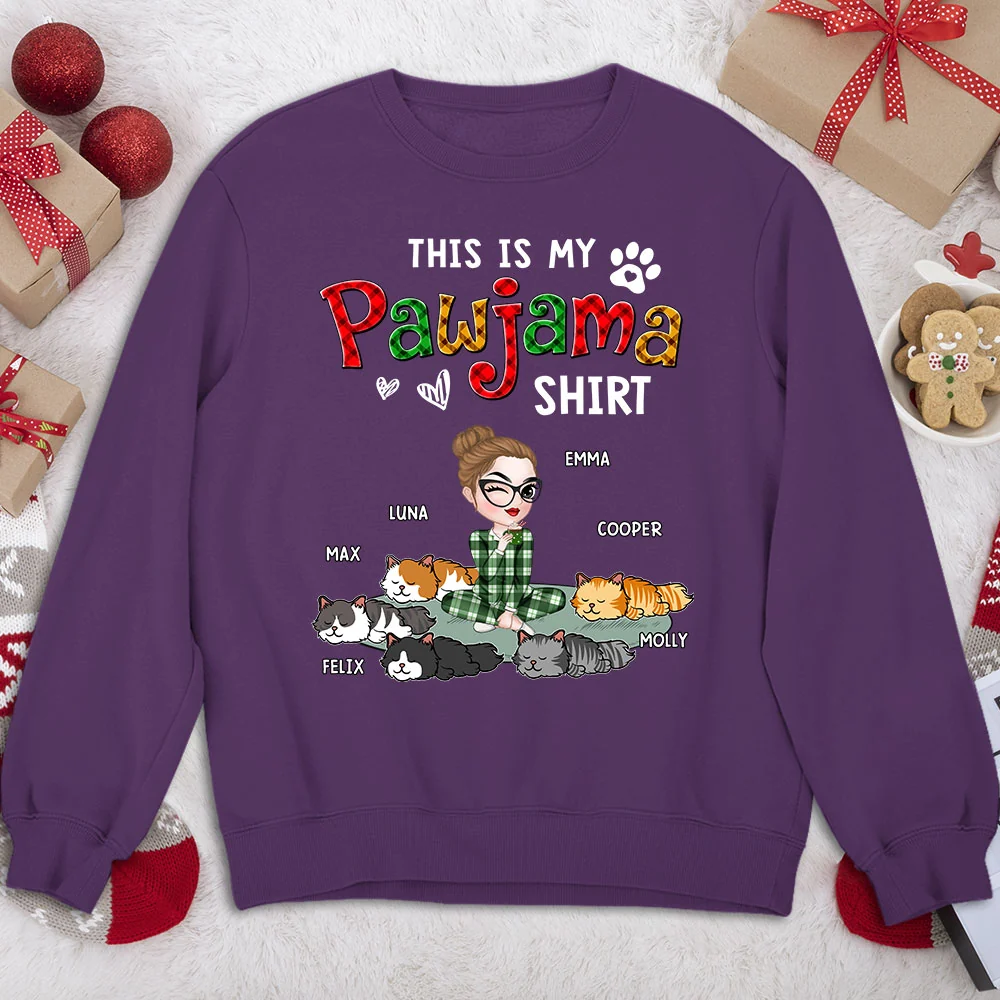 My Pawjama Shirt Cat Version 2 - Personalized Custom Sweatshirt - Image 4