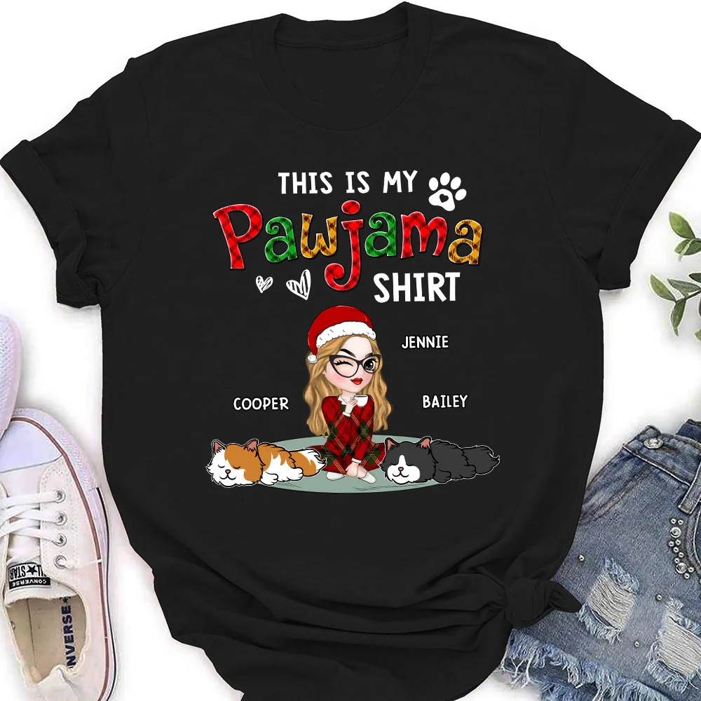 My Pawjama Shirt Cat Version 2 - Personalized Custom Women T-shirt - Image 3
