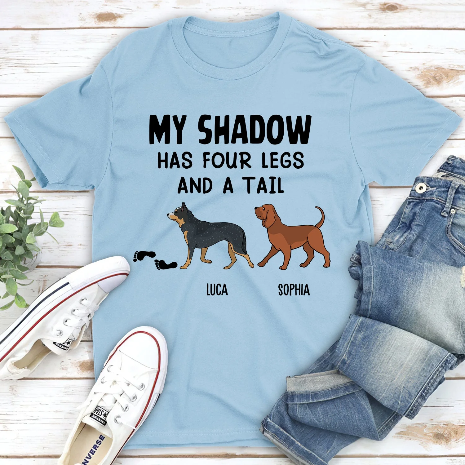 My Shadow 2 - Personalized Custom Unisex T-shirt - Image 4