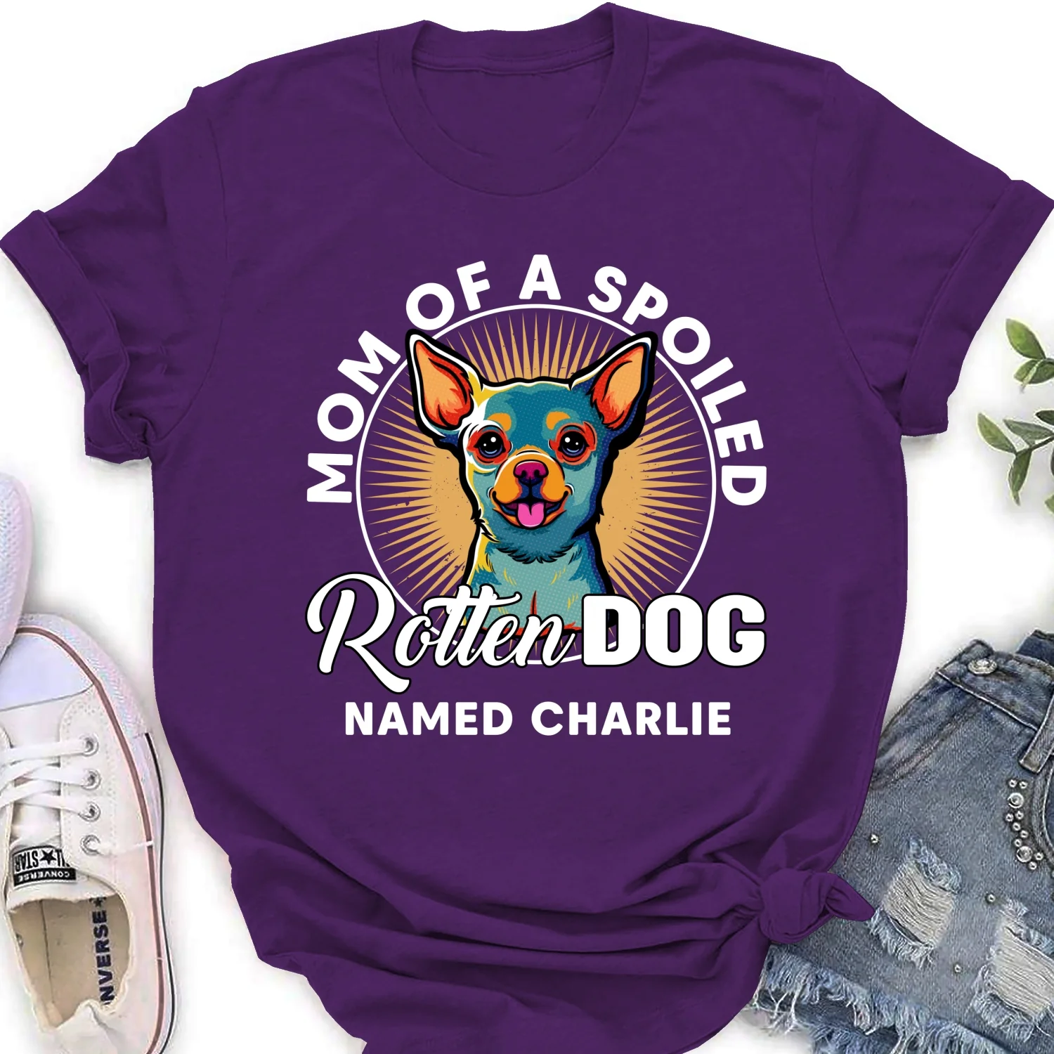 My Spoiled Rotten Dog - Personalized Custom Women's T-Shirt - Image 10
