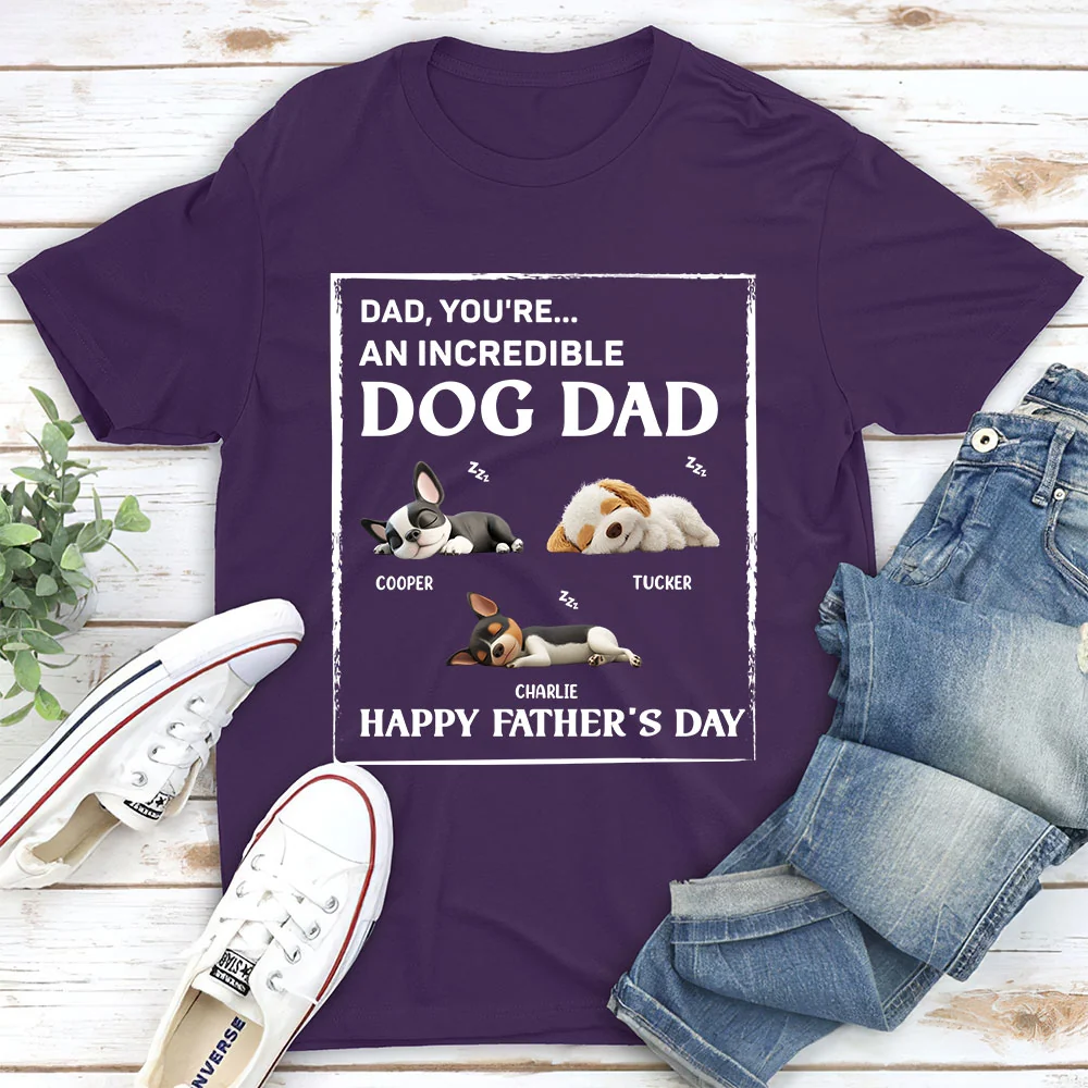 My Supper Cool Dog Dad - Personalized Custom Unisex T-Shirt - Image 4