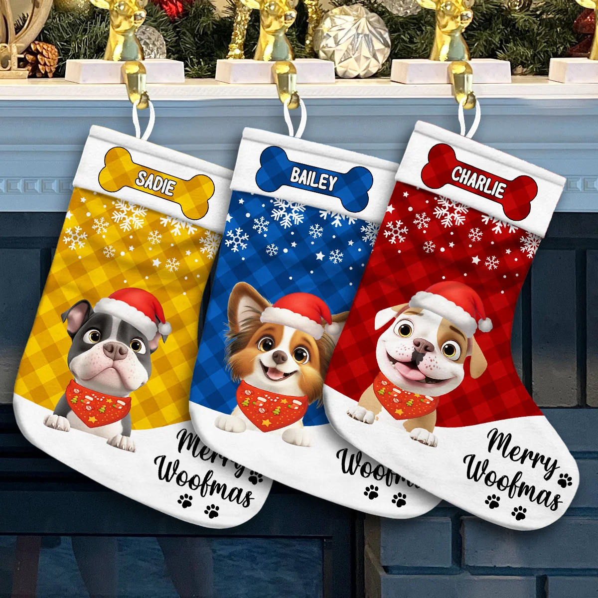 New Dog Merry Woofmas - Personalized Custom Christmas Stocking