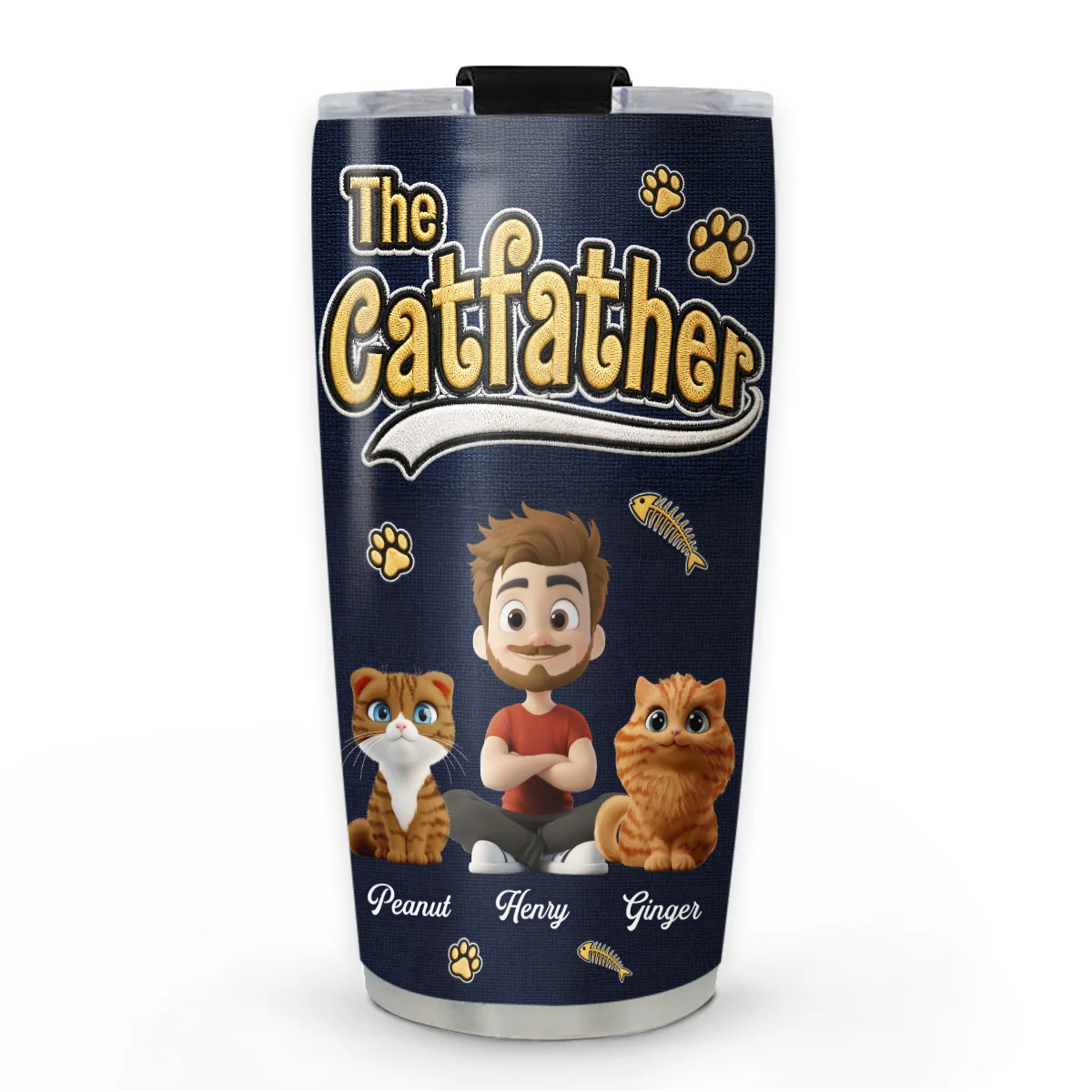 New Effect Cool Cat Father - Personalized Custom Tumbler