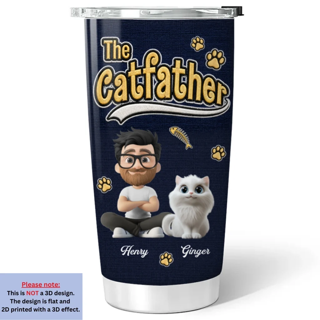 New Effect Cool Cat Father - Personalized Custom Tumbler - Image 6