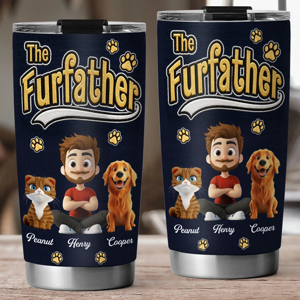 New Effect Cool Pet Father - Personalized Custom Tumbler - Image 2