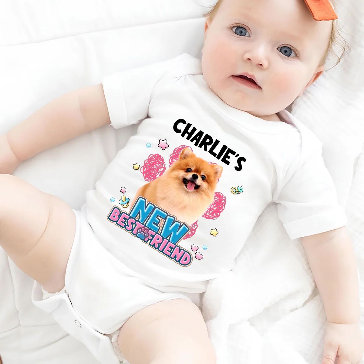 New Friends Photo - Personalized Custom Baby Onesie