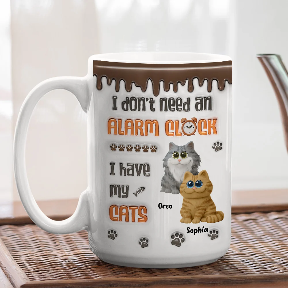 No Alarm Clock Needed - Personalized Custom 3D Inflated Effect Mug - Image 4
