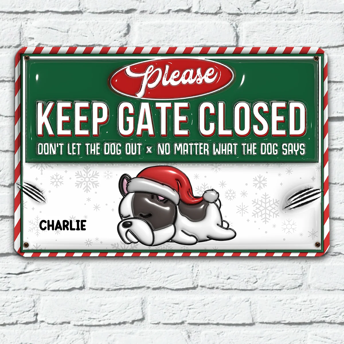 No Matter What Christmas - Personalized Custom 3D Inflated Effect Metal Sign - Image 2