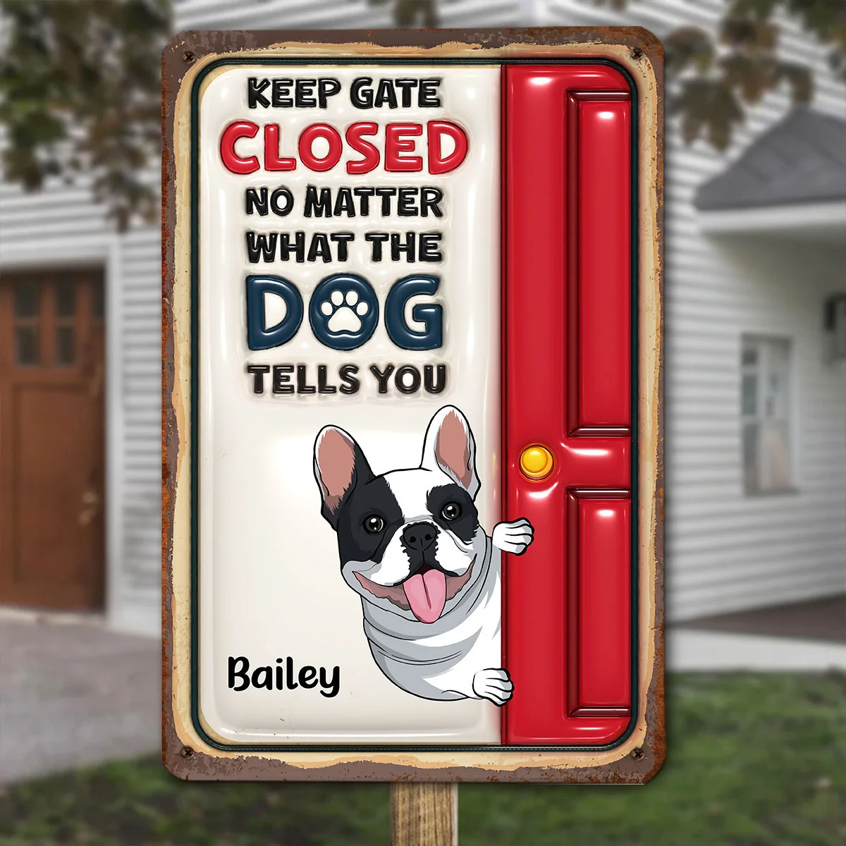 No Matter What The Dogs Tell You - Personalized Custom 3D Inflated Effect Metal Sign - Image 2