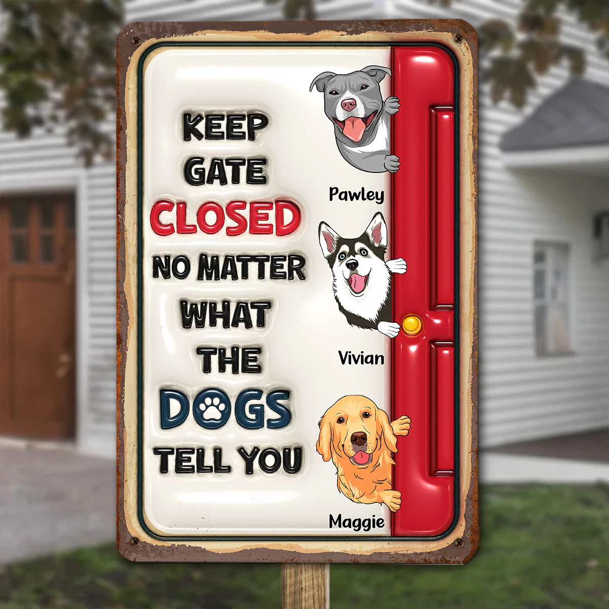 No Matter What The Dogs Tell You - Personalized Custom 3D Inflated Effect Metal Sign - Image 4