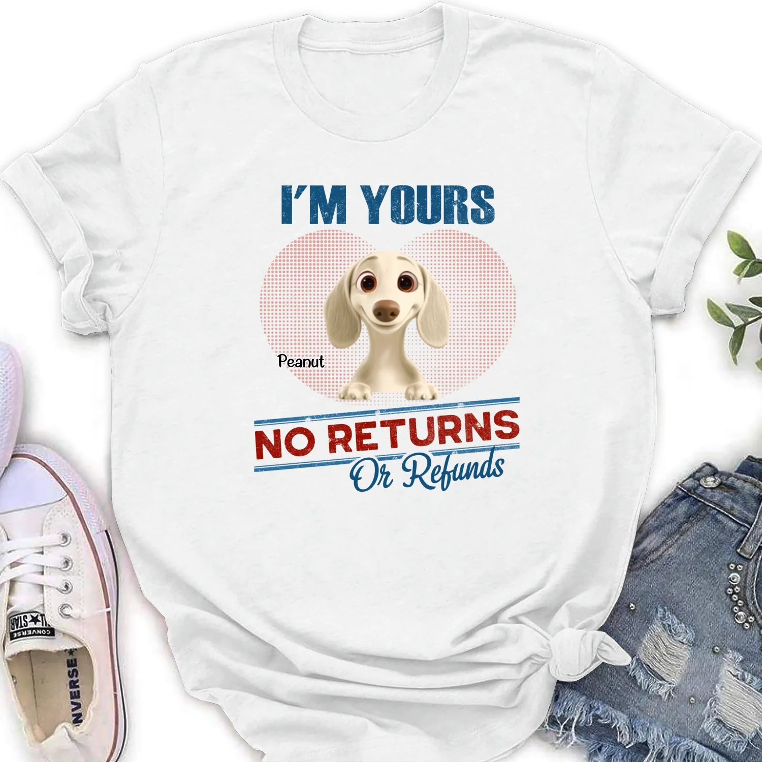 No Returns Or Refunds Fur Babies - Personalized Custom Women's T-Shirt - Image 5