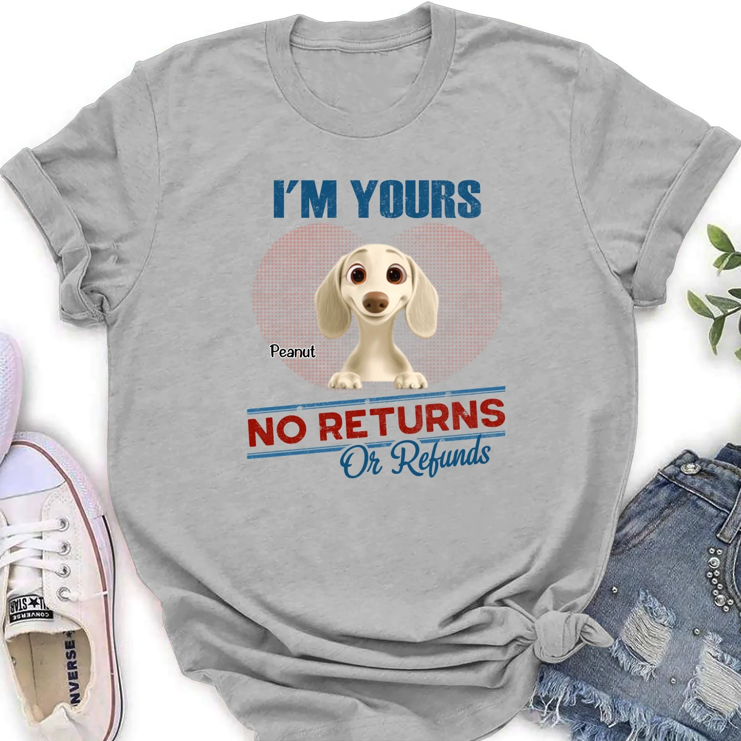 No Returns Or Refunds Fur Babies - Personalized Custom Women's T-Shirt - Image 6
