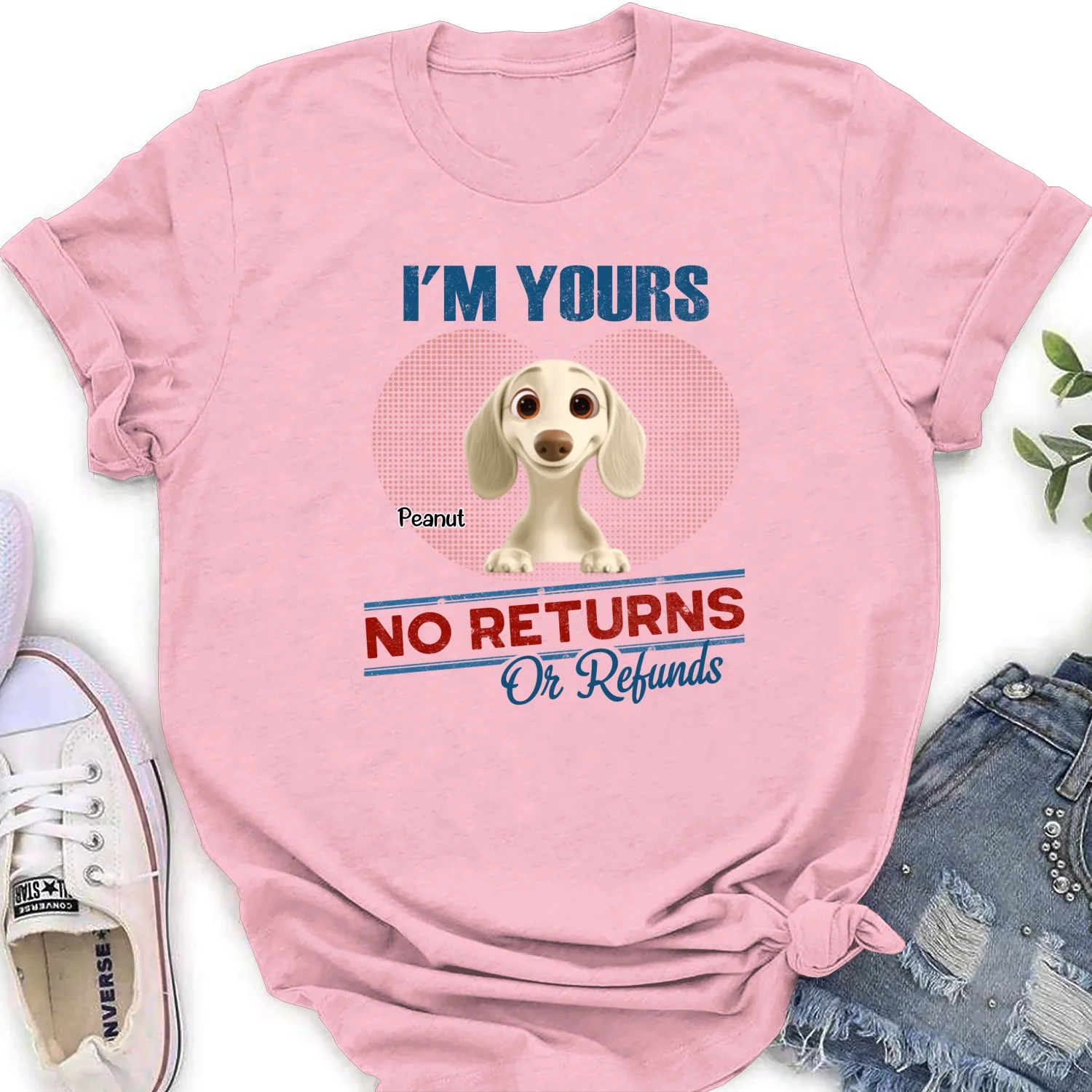 No Returns Or Refunds Fur Babies - Personalized Custom Women's T-Shirt - Image 7