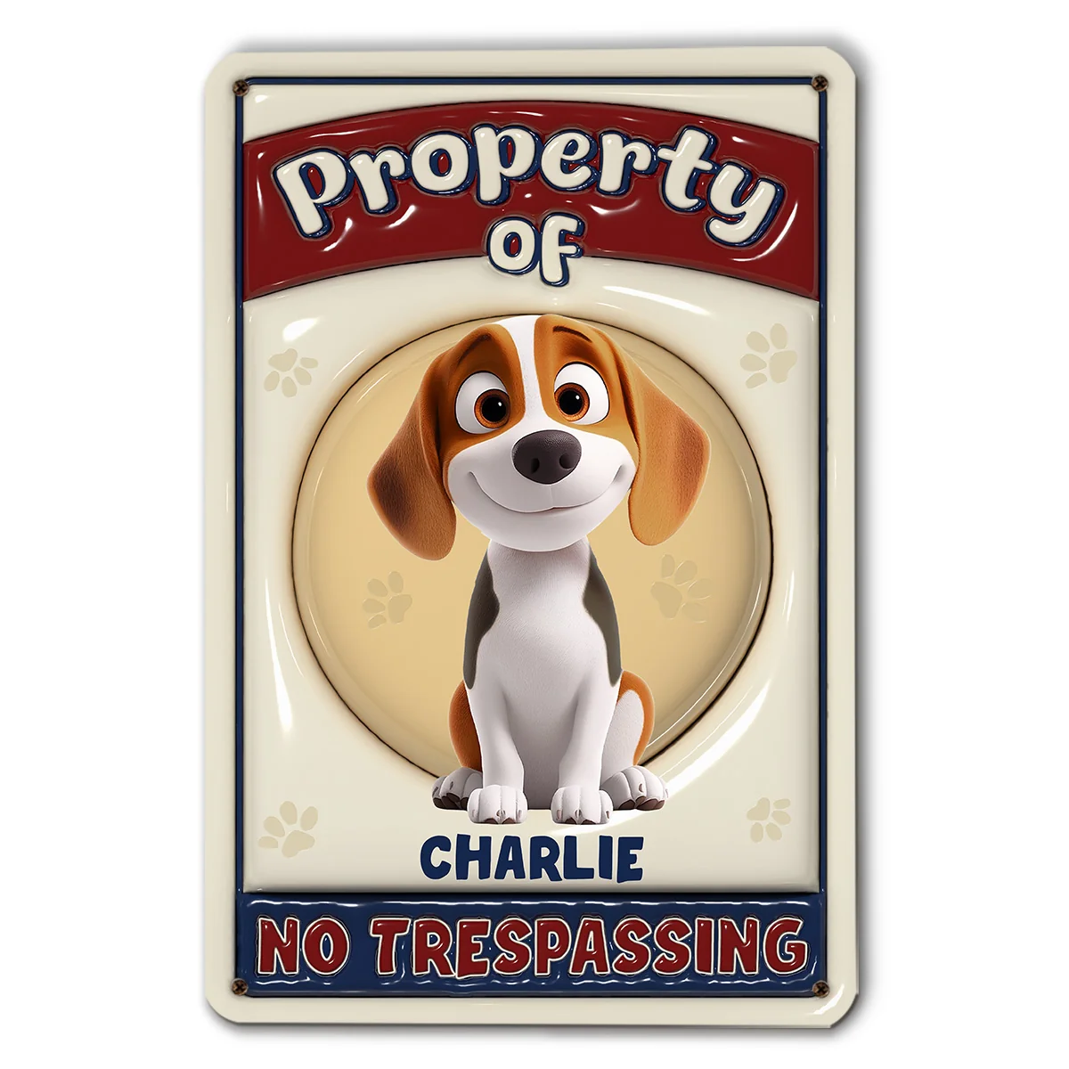 No Trespassing - Personalized Custom 3D Inflated Effect Metal Sign