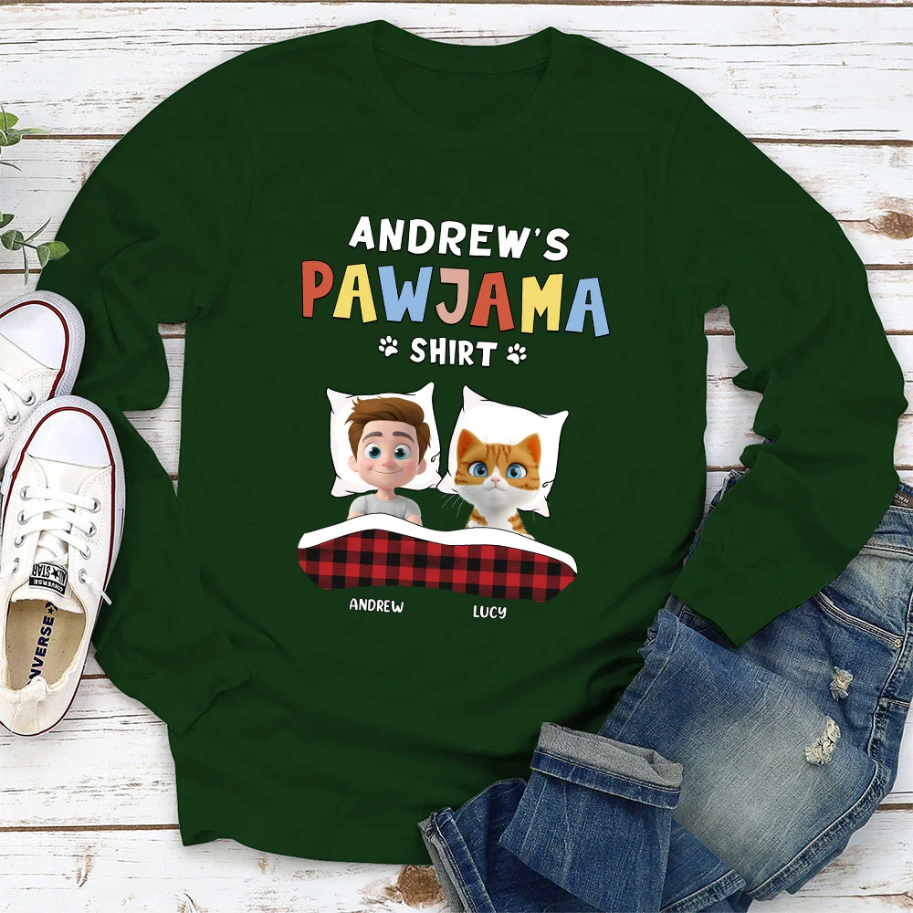 Official Pawjama Cat Ver - Personalized Custom Long Sleeve T-Shirt - Image 3